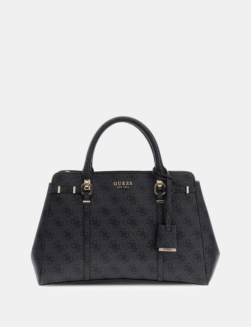 guess leona logo satchel bag
