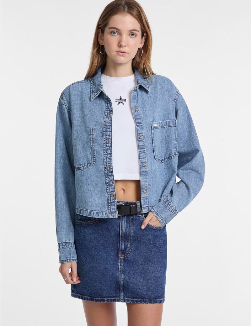 Cropped Denim Shirt