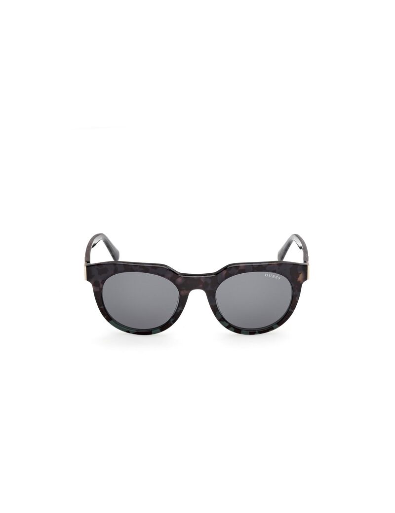 Round dark green sunglasses