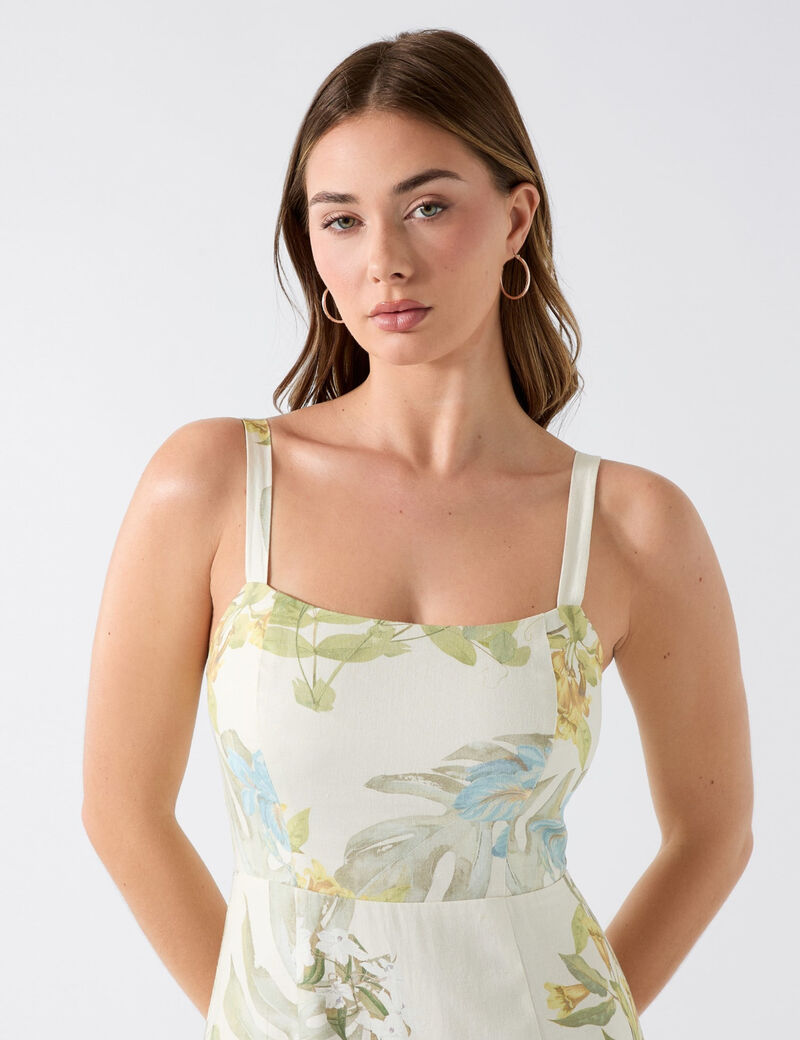 guess linen blend dress