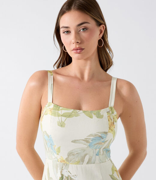 Linen-blend dress