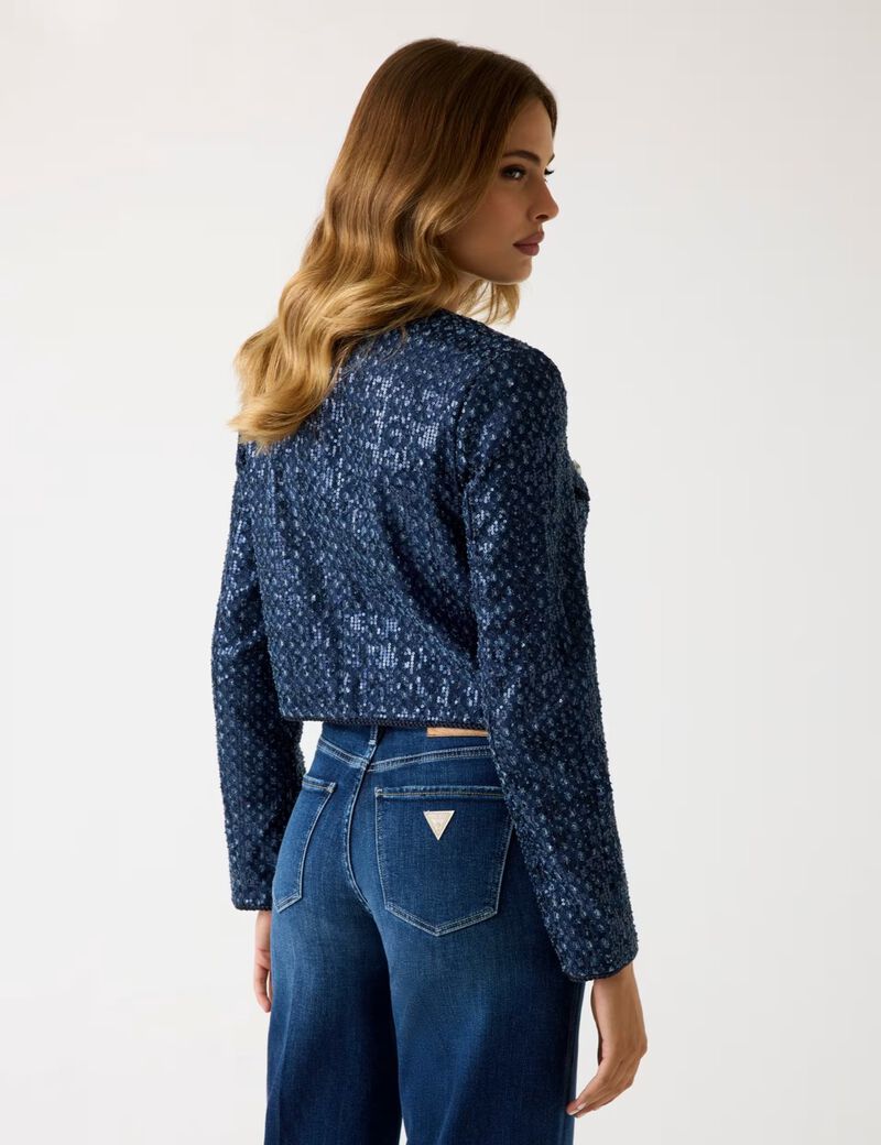 Sequin denim jacket