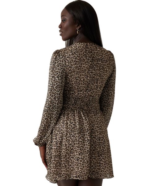 فستان قصير بطبعة زهور