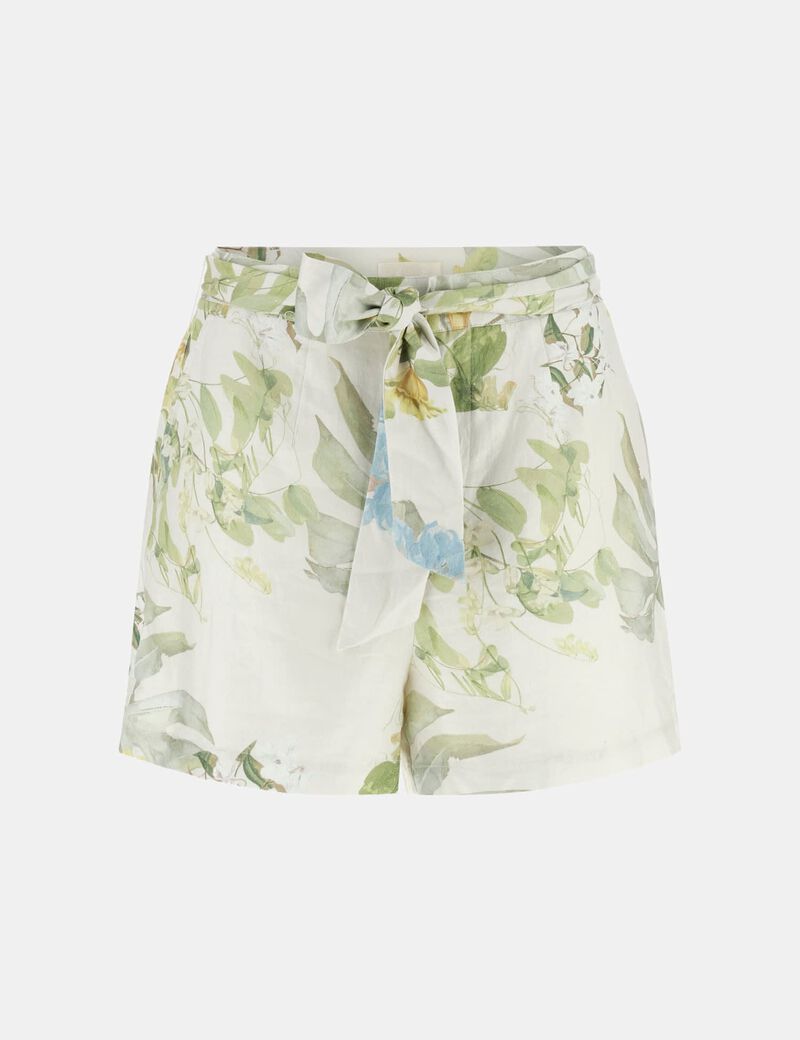 KIRSTEN LINEN BELTED SHORT