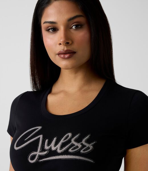 Logo rhinestones t-shirt