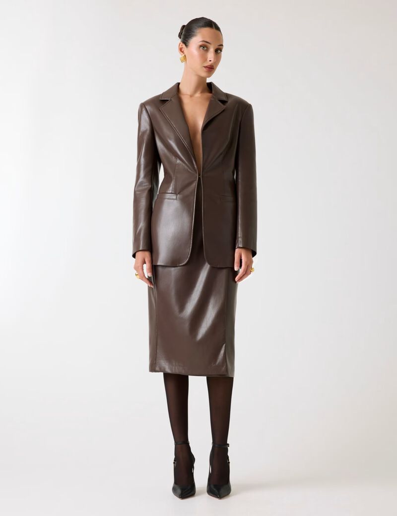 Marciano faux-leather blazer