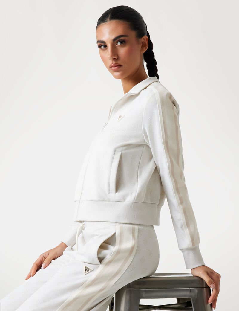 All-over logo full zip sweatshirt