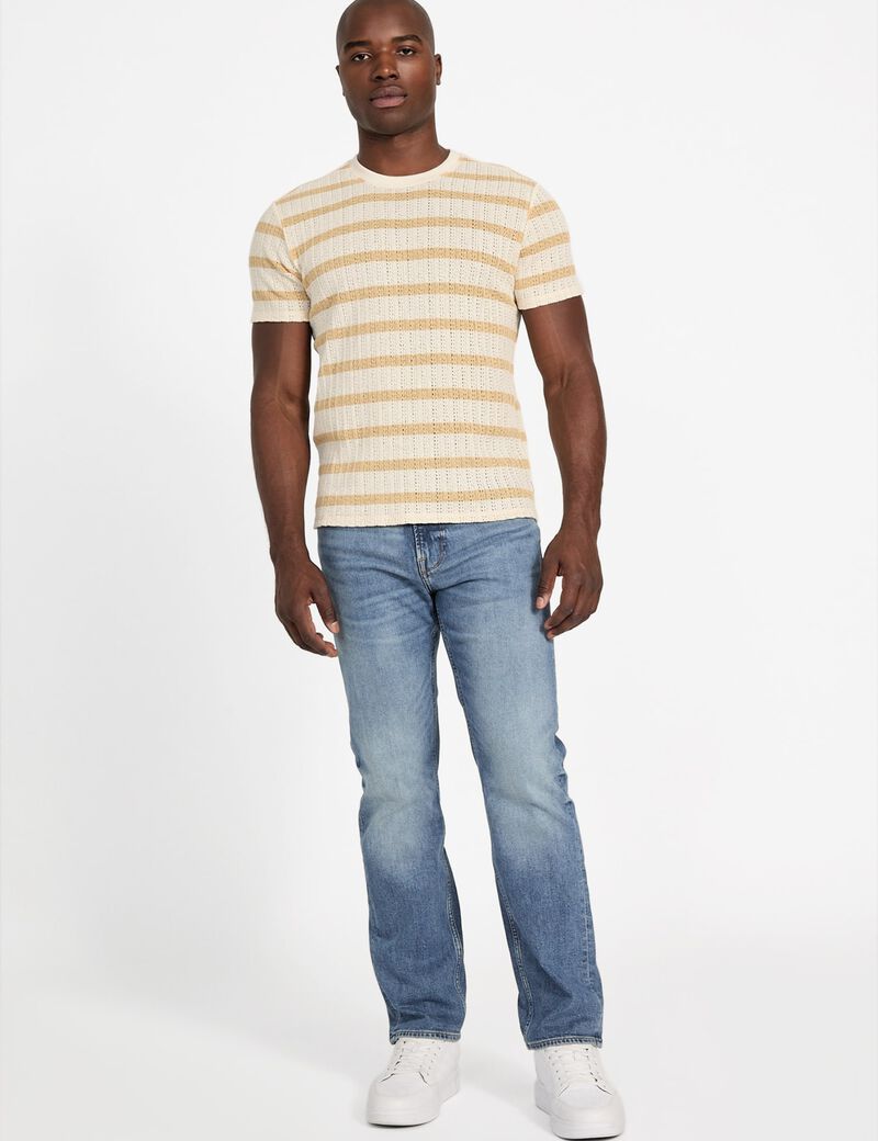 Striped textured knit top