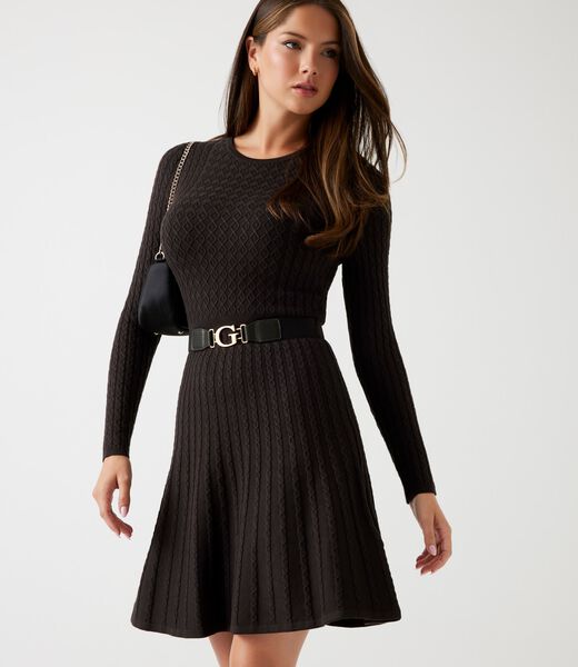 Cable-knit sweater dress