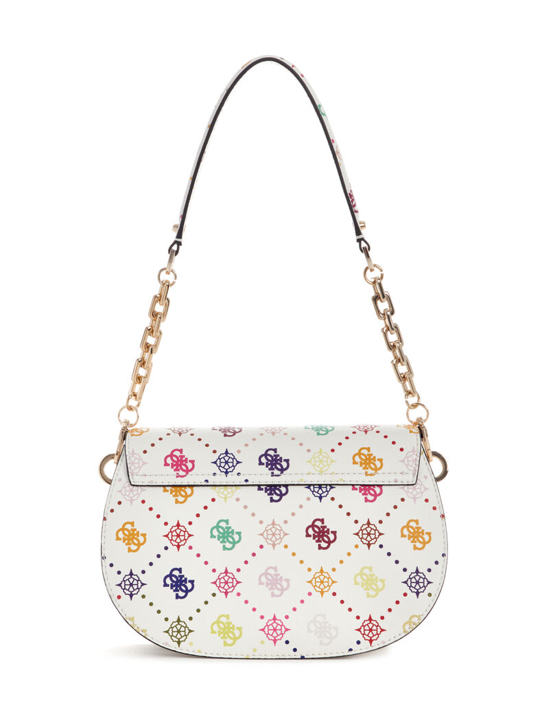 guess emelie logo flap shoulder bag