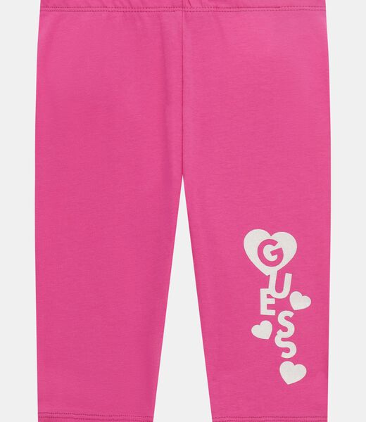 بنطال ضيق لامع 3/4 بشعار الماركة