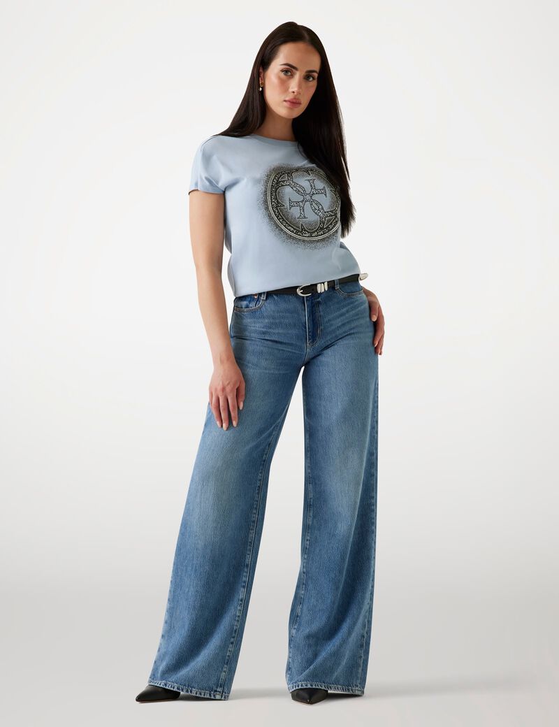 تي شيرت بقصّة ضيقة بشعار 4G