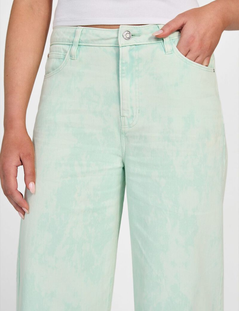 بنطلون بيل فلاور واسع الساق من قماش التويل