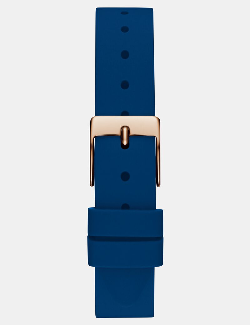 Ladies Blue Rose Gold Tone Analog Watch
