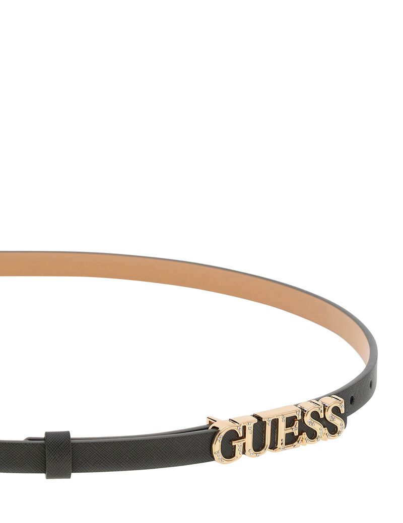 guess logo script belt
