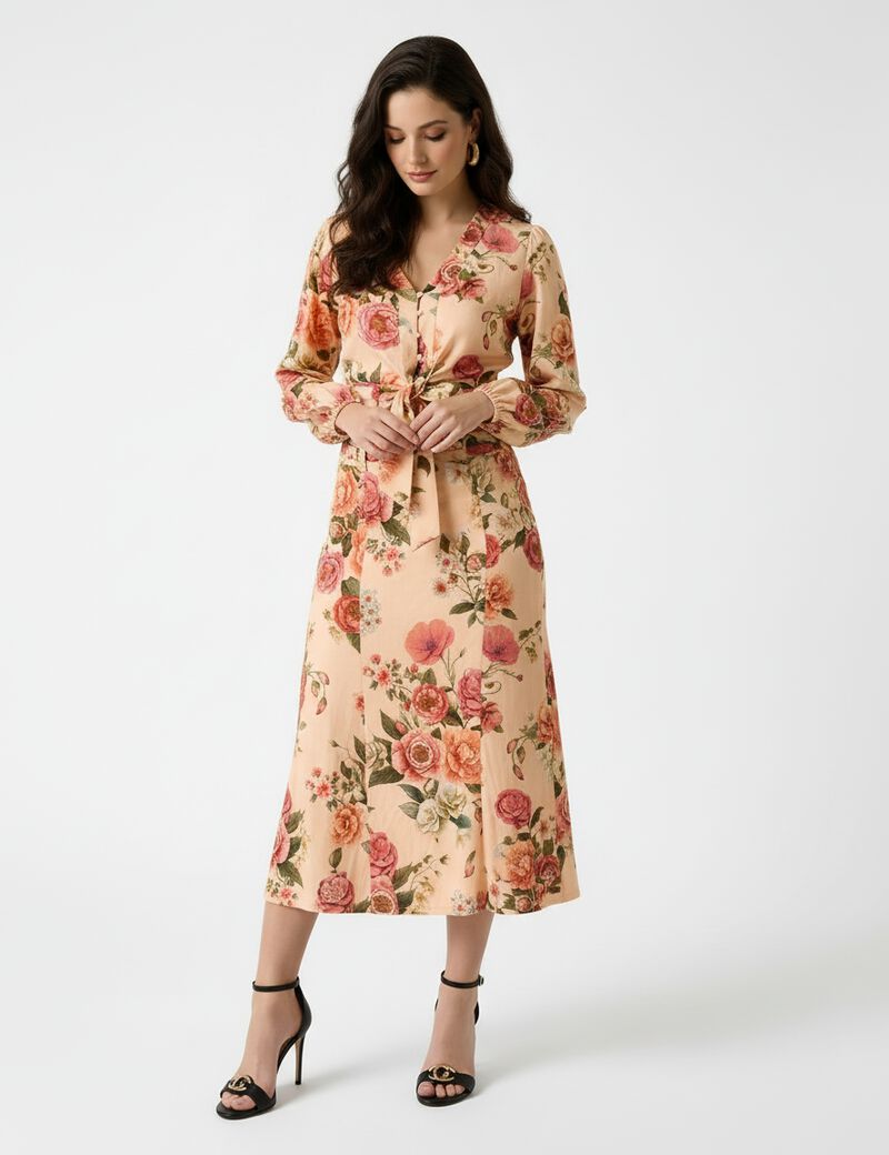 Ryan linen midi skirt