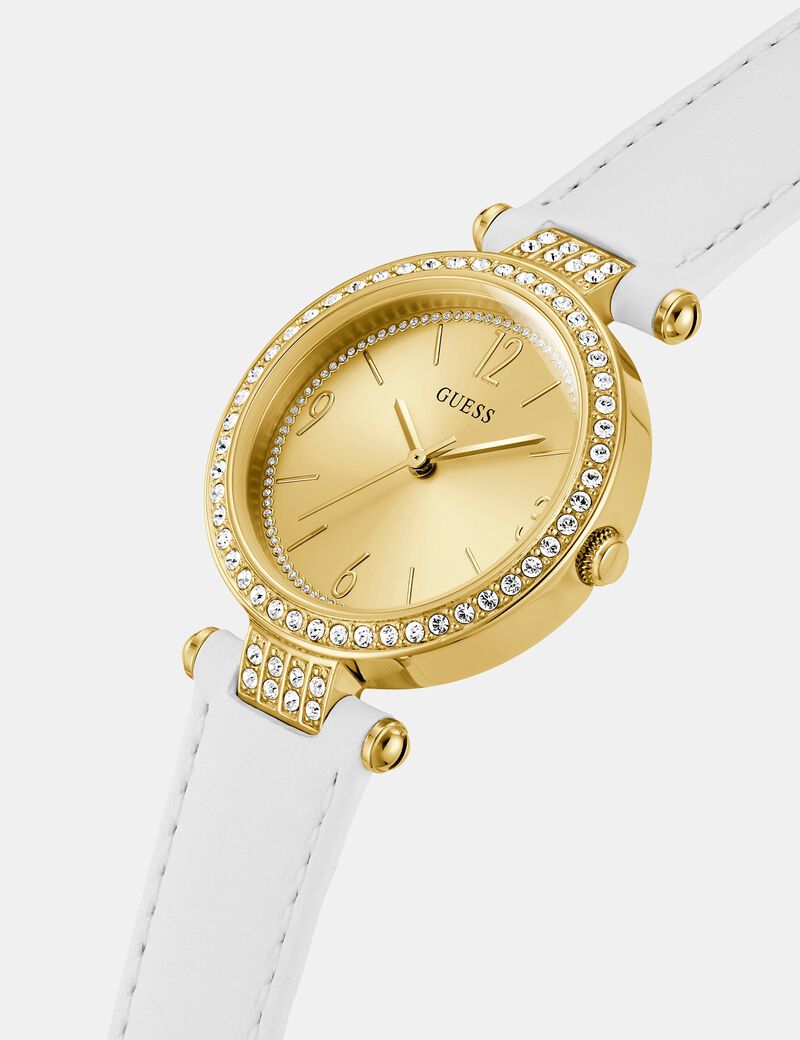 Genuine leather analogue watch