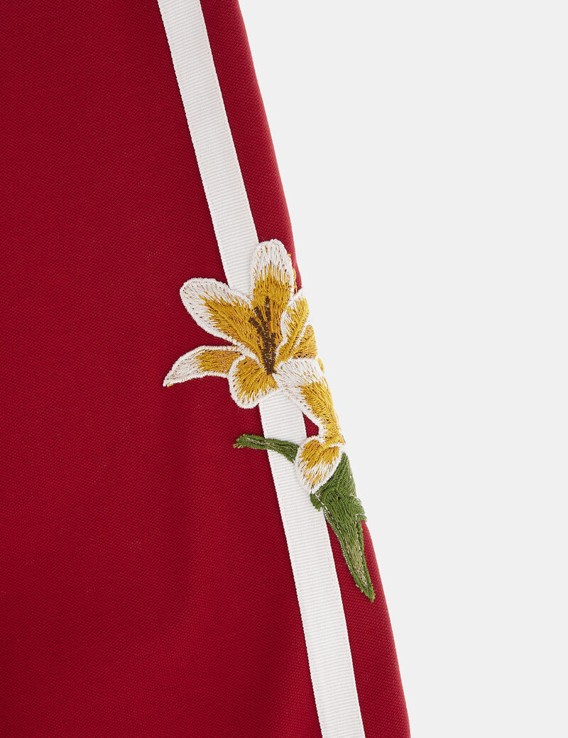 بنطال مستقيم مطرز بالزهور