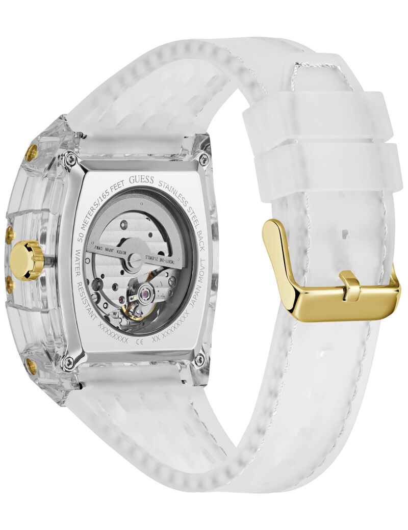 Mens White Rectangle  Watch