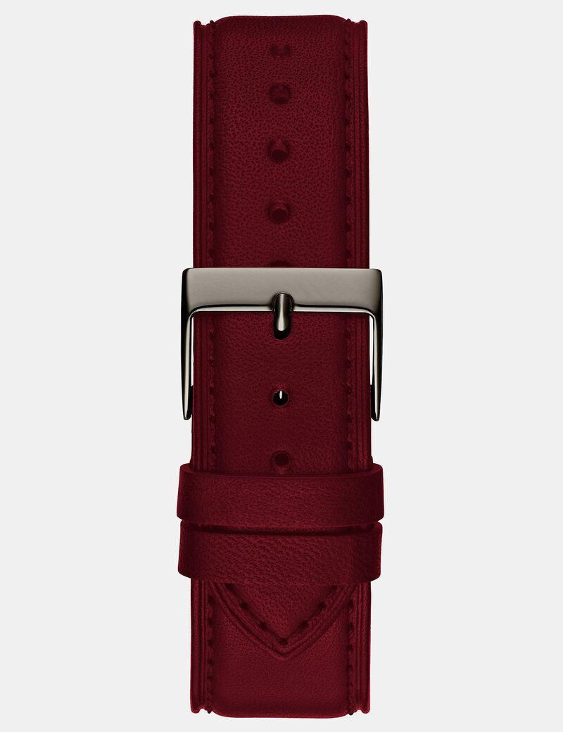 Suede leather analogue watch