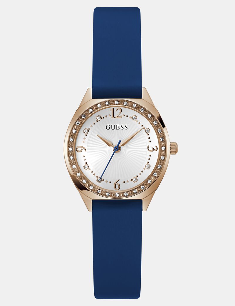 Ladies Blue Rose Gold Tone Analog Watch
