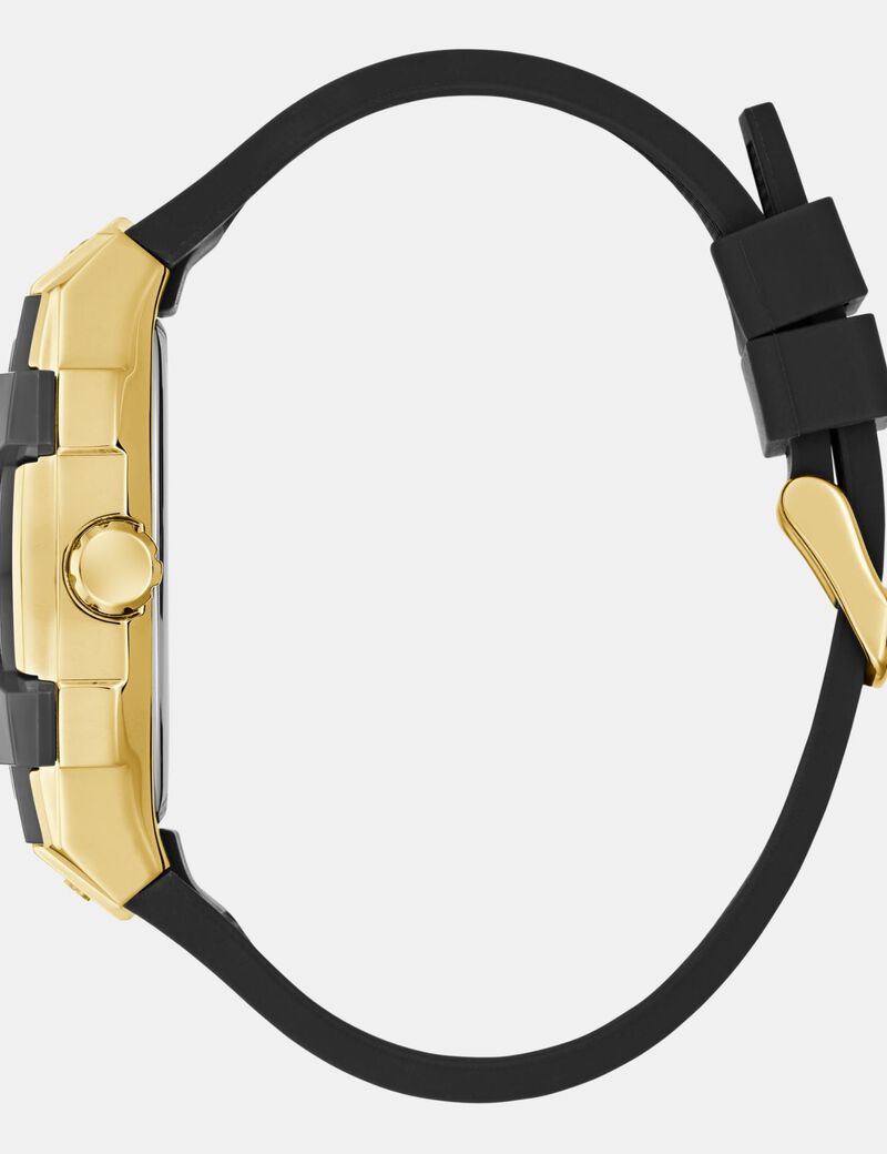 Mens Black Gold Tone Multi-function Watch