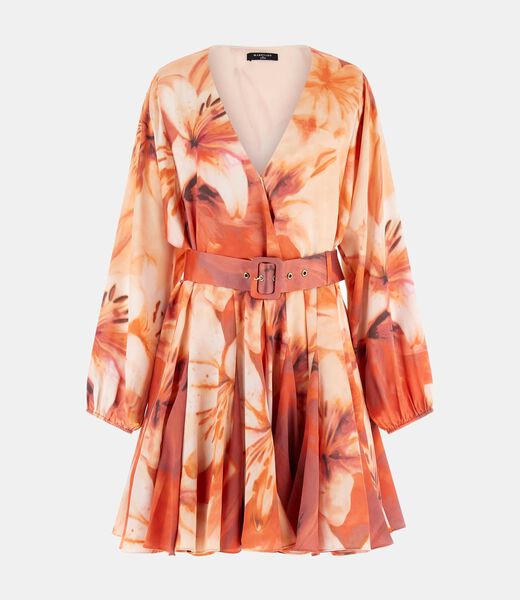 ESTELA SURPLICE PRINTED DRESS
