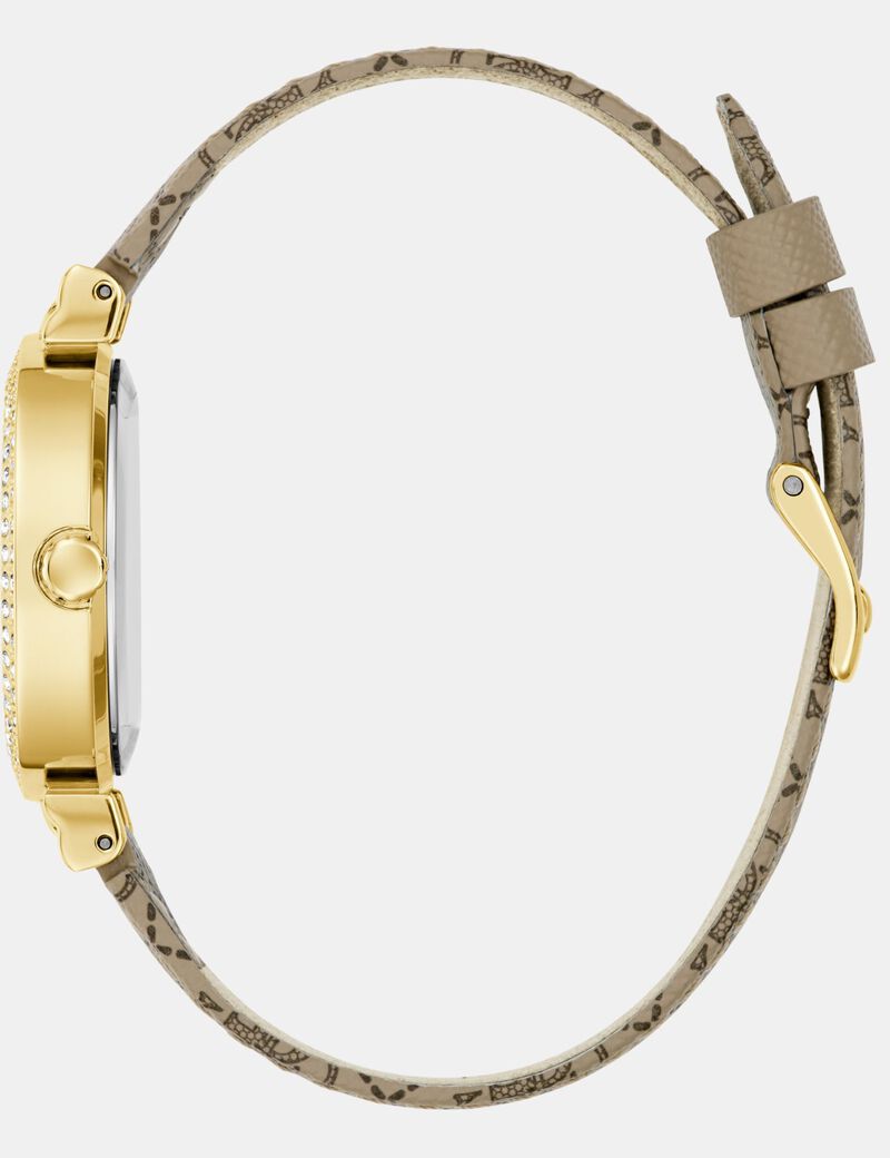 Ladies Beige Gold Tone Analog Watch