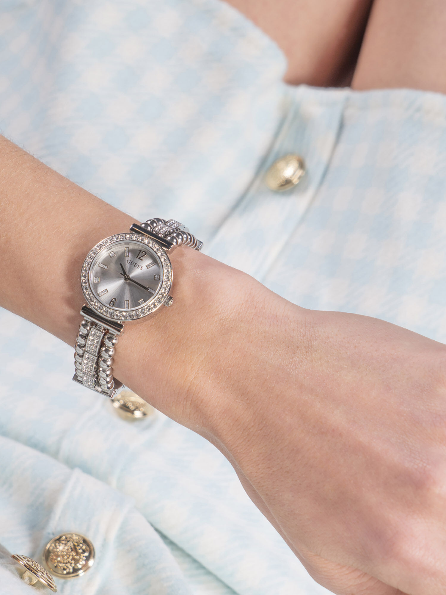 Guess bedazzled watch top