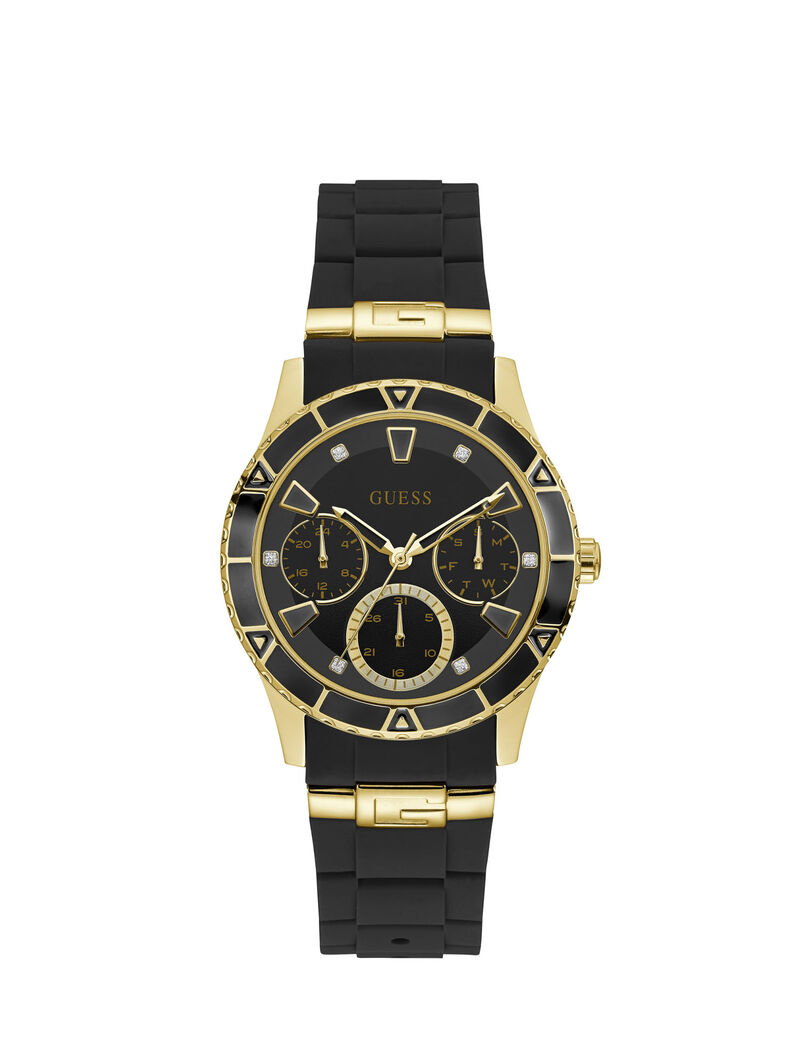 ساعة يد كرونوغراف باللونين الأسود والذهبي