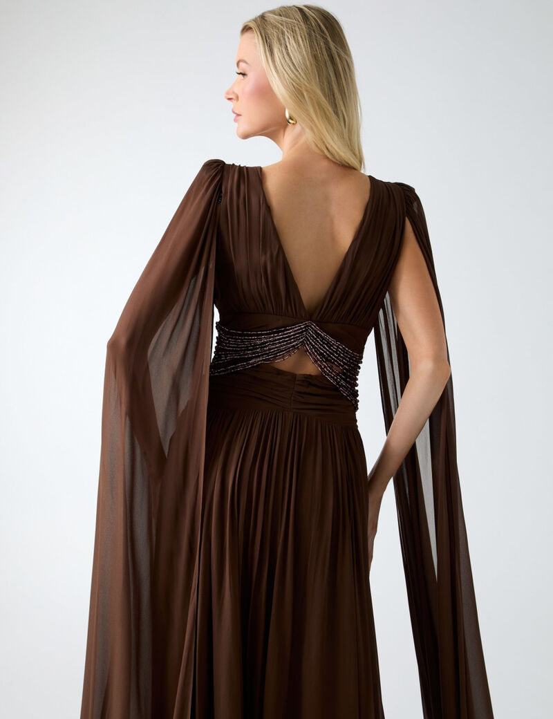 guess marciano pleated maxi dress