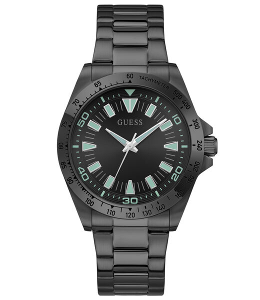 Mens Black/Gunmetal/Grey Round Analog Watch