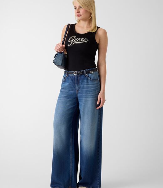 Embroidered logo tank top