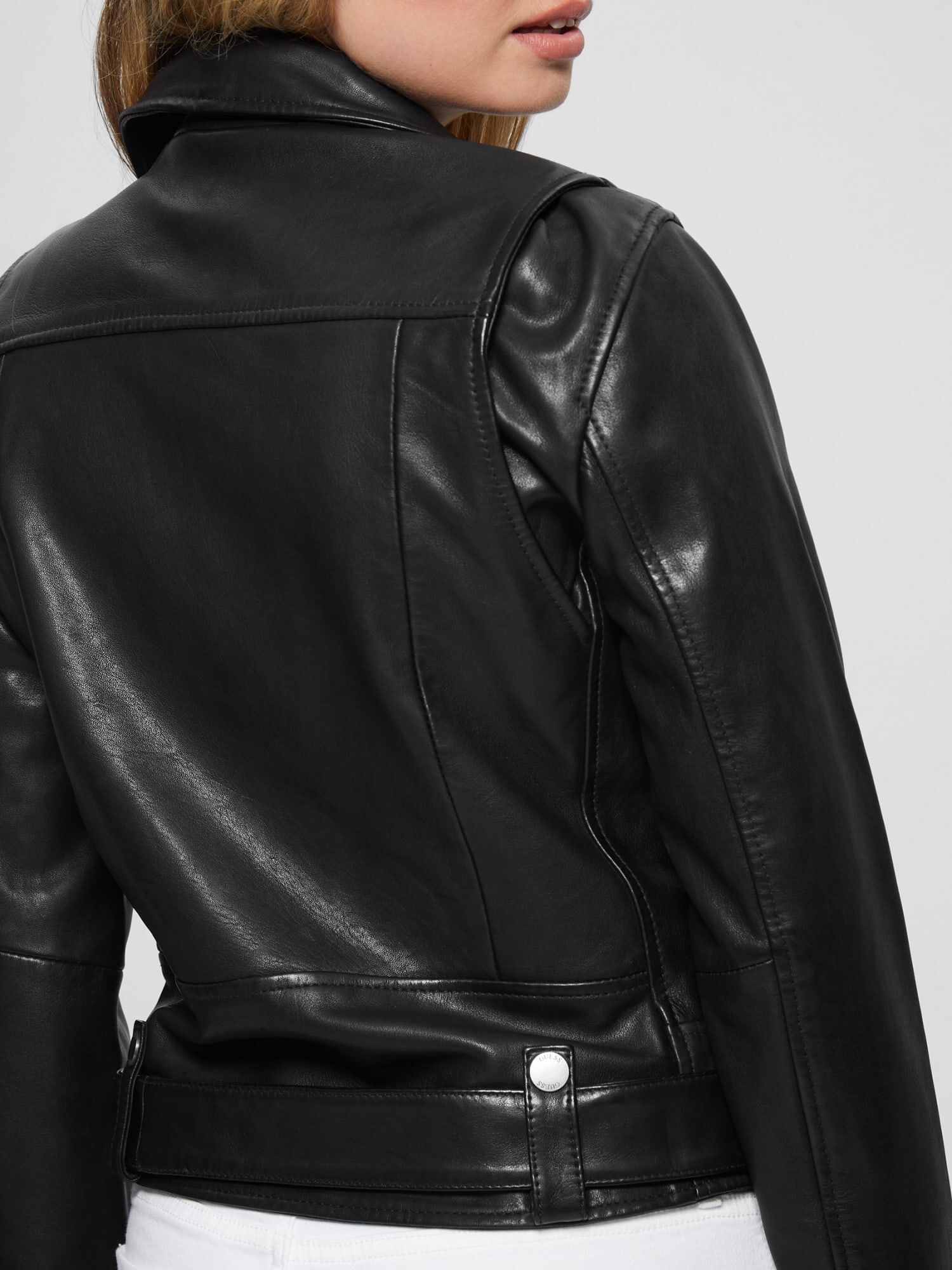 Guess black leather jacket 2025