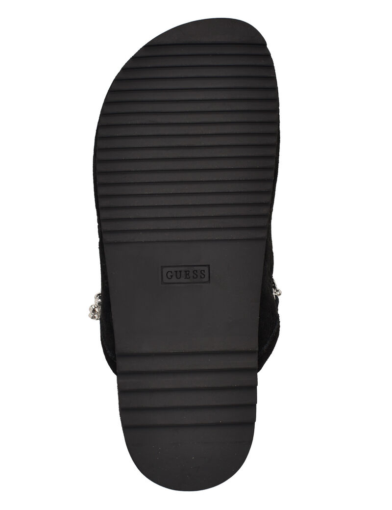 Gavyn suede slip on mule with charm detailing