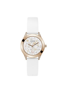 Rose Gold And White Analog Watch
