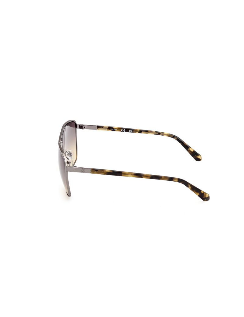 Square matte gunmetal gradient smoke sunglasses