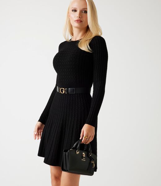 Cable-knit sweater dress