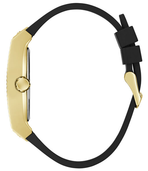 Mens Yellow Gold Tone Rectangle Analog Watch