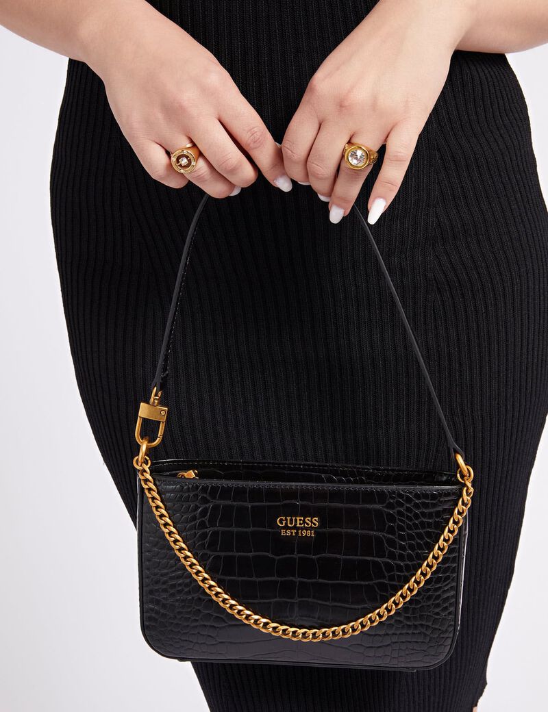 Katey Croc Mini Top Zip Shoulder