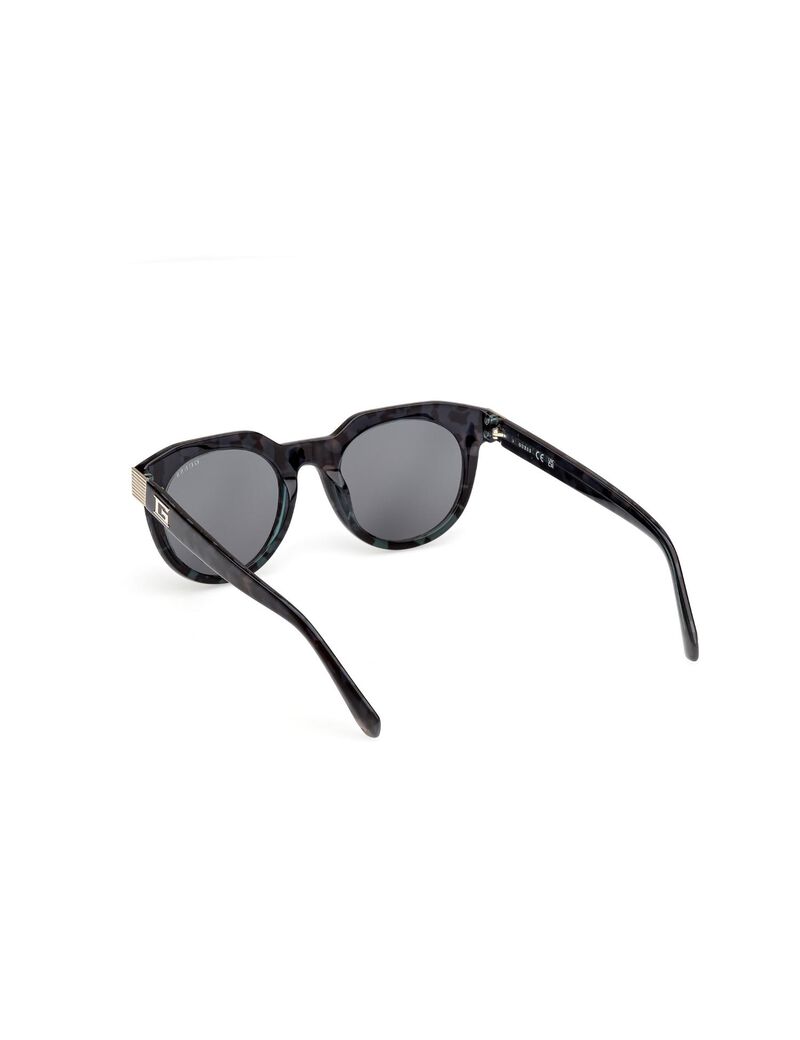 Round dark green sunglasses