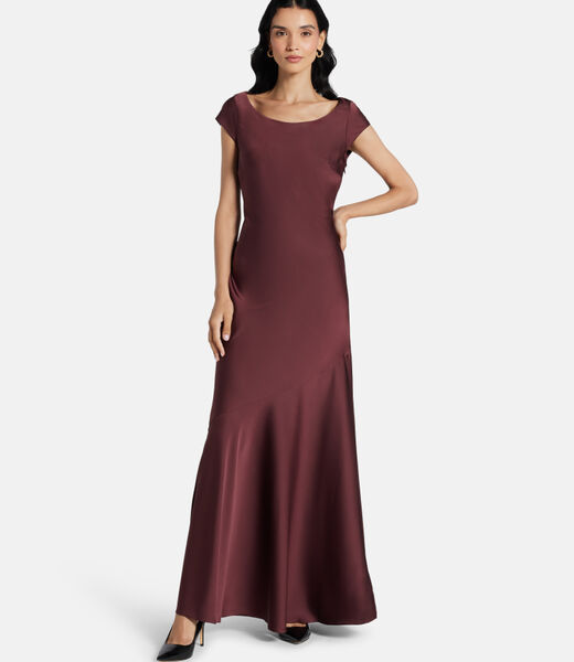 Long satin bodycon dress