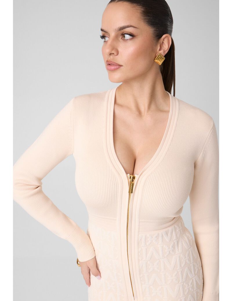 guess marciano full zip mini dress
