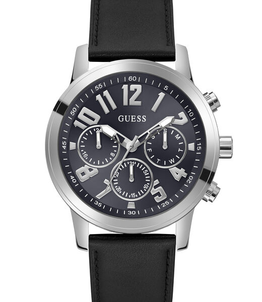 Black Quartz Analog Genuine Leather Watch