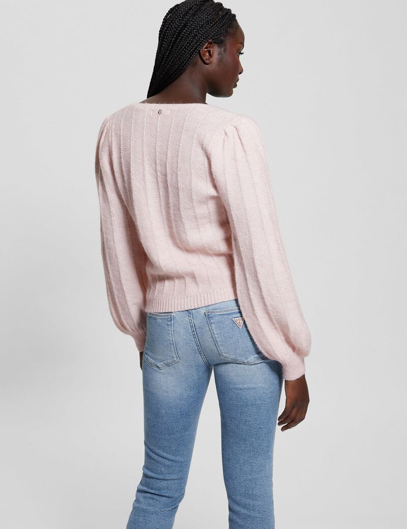 سترة من مزيج الصوف بفتحة رقبة على شكل حرف V