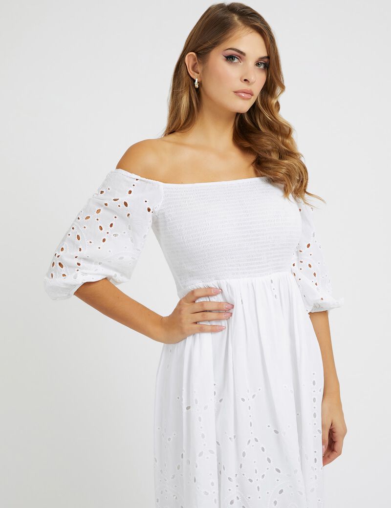 Shop GUESS Online Off shoulder midi dress