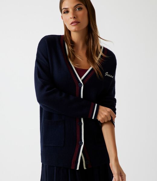 Wool-blend long cardigan