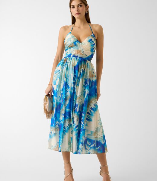 KAT PRINTED SL MIDI DRESS