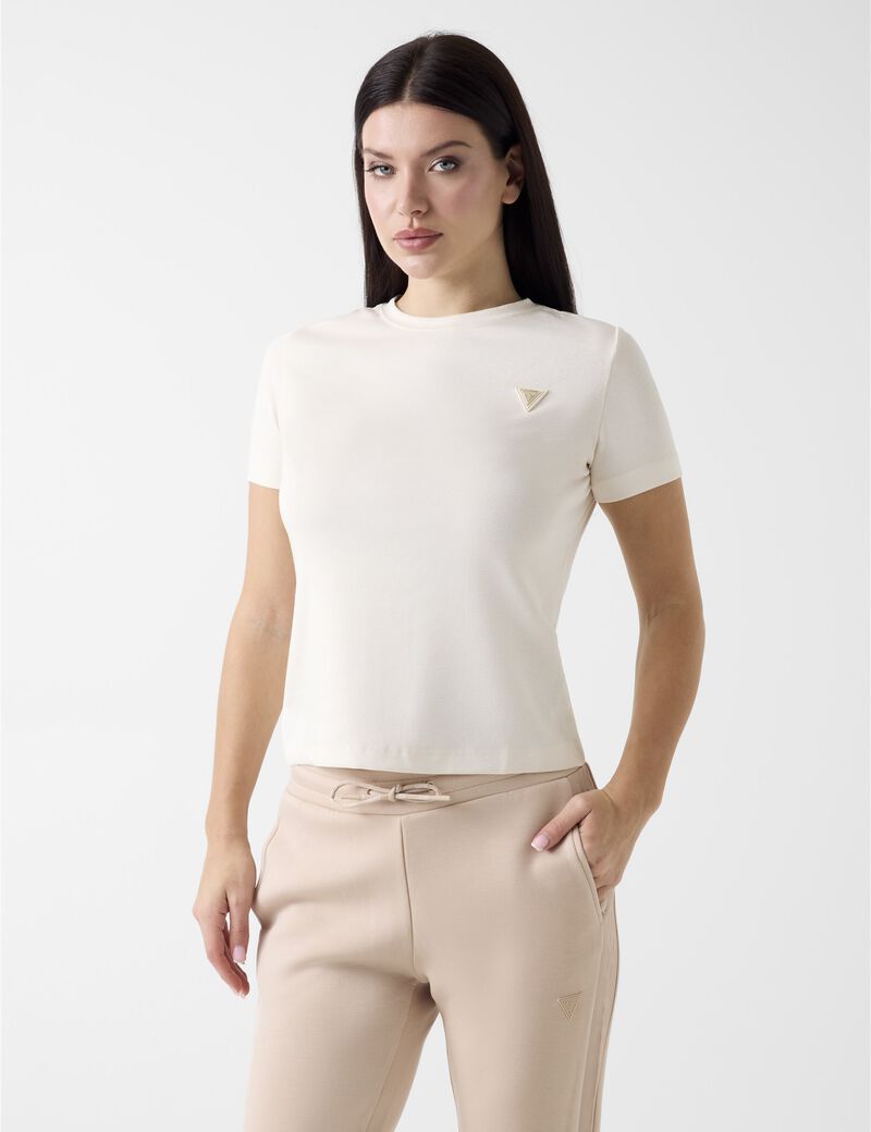 Triangle logo stretch t-shirt