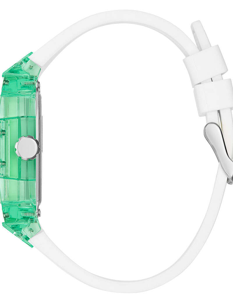 guess mens white green multi function watch